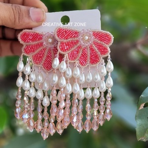 เครื่องประดับแฟชั่นต่างหูลูกปัดปักจากอินเดียต่างหูทำด้วยมือสำหรับผู้หญิงและเด็กผู้หญิงต่างหูโบฮีเมียนดูคลาสสิก - Product Image 3