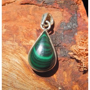 Pendentif en malachite en argent sterling 925 cabochon de pierres précieuses fait à la main cadeau pour filles et femmes motif unique - Product Image 4