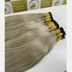 Extensions de cheveux vietnamiens de haute qualité, couleur blonde, 60 cm, 100% cheveux humains vierges Remy, à bandes adhésives, double épaisseur, pour stock blond. - Product Image 3