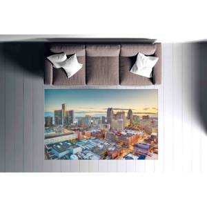 Tapis imprimé paysage de Detroit, Michigan, lavable en machine, décoration intérieure, tapis moelleux à poils longs - Product Image 2