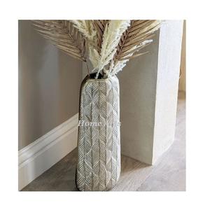 Vase décoratif en aluminium couleur argent fait à la main taille et forme personnalisées Vaisselle Vase à fleurs au prix le plus bas - Product Image 3