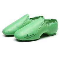 Sepatu bot Jazz gaya klasik, kulit sapi asli sol belah merah sepatu dansa Jazz lembut nyaman