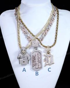 Bijoux Hip Hop uniques et à la mode Lettre personnalisée en argent Moissanite Collier pendentif à la mode en diamant personnalisé Vente en gros - Product Image 2