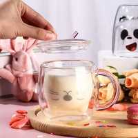 Gobelet en verre borosilicate transparent à double paroi, pré-percé, résistant à la chaleur, pour sublimation, style campagnard avec fleurs séchées, vente en gros