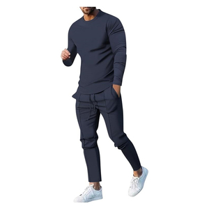 Custom Unisex Casual Winter Breathable <b>Tracksuits</b> Fleece Pullover Blank <b>Plain</b> Sweatsuit Baggy Oversized Hoodie Sweatpants Set - Product Image 5
