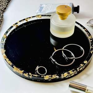 Customized Top Quality Handcrafted Designer <b>Decorative</b> Resin 3 Tier Serving <b>Tray</b> and coaster Set for Home Restaurants From India - Product Image 5