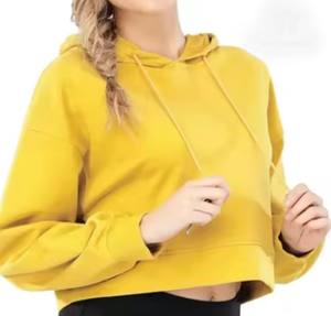 Nouveau design de sweats à capuche d'hiver avec logo personnalisé pour femmes tout dernier sweat à capuche à manches amples sweats à capuche pour femmes à la mode crop top - Product Image 2