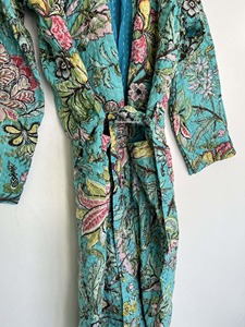 Robe Kantha imprimée papillon, veste matelassée Kantha, veste d'hiver, manteau femme, robe de chambre, robe d'été - Product Image 5