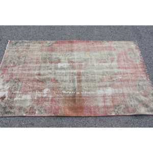 พรมขนสัตว์ตุรกีสีเบจสีแดงและสีเบจ5.9ft วินเทจ3.4ชิ้นแบบสานเรียบลายปะติดสำหรับตกแต่งห้องนั่งเล่นพื้นหลังทำจากยาง - Product Image 3