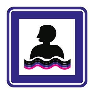 Señal de Tráfico Reflectante B-46, Señal de Advertencia de Seguridad para Zonas de Natación, para Uso en Carreteras - Product Image 3