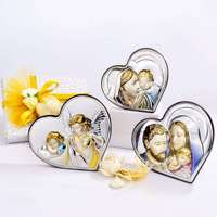 Argenti Preziosi - Placa de Maternidad Personalizable con Grabado Religioso, Hecha a Mano en Metal Plateado, con Protección UV, Decoración para el Hogar, Recuerdo, Regalo