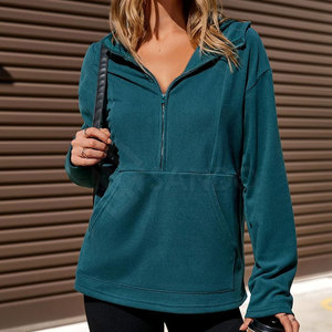 เสื้อฮู้ดซิปครึ่งตัวของผู้หญิงสำหรับผู้ใหญ่เสื้อผ้าลำลองระบายอากาศได้ดีสินค้ามาใหม่สำหรับฤดูหนาว - Product Image 4