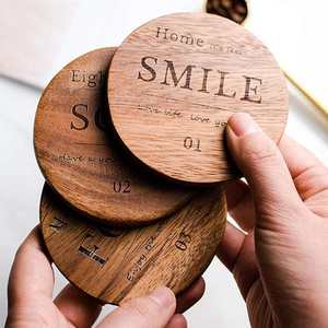 Venta caliente Posavasos de madera Forma redonda con soporte de posavasos de madera Artículo decorativo de mesa Posavasos de madera a precio barato - Product Image 6