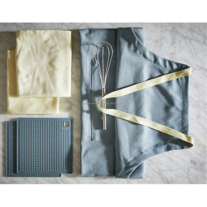 Meilleure vente tablier de chef en lin de cuisine tablier en coton tablier de cuisine de fantaisie pour femmes hommes enfants de l'Inde - Product Image 4