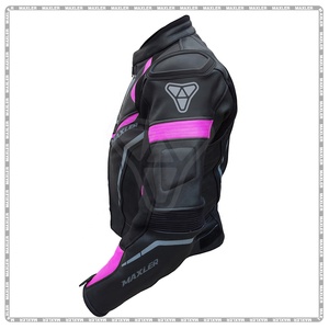 Chaqueta de Motociclista Deportiva de Cuero Genuino XL Hecha a Medida, Cierre de Cremallera Informal, Impermeable, Resistente al Viento y al Fuego, Estampada - Product Image 2