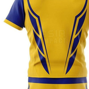 Uniforme de rugby duradero para hombre, material de poliéster de primera calidad, camisa de manga corta de secado rápido y pantalones cortos, perfecto para equipos y clubes juveniles - Product Image 5