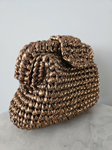 Sac à main métallisé en tricot, sac de fête de mariage-Shopping Summer Beach Women Handmade Bag - Product Image 3