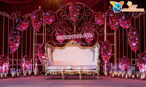 Decoración de Boda Fusion, Fondo Dorado, Arcos Metálicos, Boda Inglesa, Evento, Venta Caliente, Ligero, Tamaño Personalizado, Boda Occidental - Product Image 6