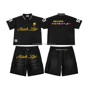 Conjuntos Deportivos Casuales de Verano Personalizados de 2 Piezas, Conjunto de Camiseta de Manga Corta para Mujer, Pantalones Cortos de Verano para Hombre, Conjunto Unisex de Algodón - Product Image 1