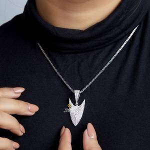 จี้หัวหอกสไตล์ที่ไม่เหมือนใครจี้ฮิปฮอปไอซ์เต็มรูปแบบจี้กลมแล็ปสดใสปลูก VVS เพชรใส925เงินสเตอร์ลิง - Product Image 6