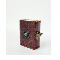 Mini journal en cuir avec pierres précieuses et serrure Vintage en relief à la main petit cahier journal pour écrire des croquis de voyage et des cadeaux