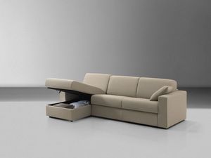 Modern Living Room Fabric Convertible L-Shape Corner <b>Sofa</b> <b>Bed</b> with <b>Storage</b> Chaise Longue - Product Image 1