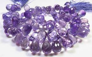 Naturel brésilien 8-9.5mm forme de larme violet améthyste briolette perles taillées à facettes 9 brins pierres précieuses à facettes pierres précieuses en vrac - Product Image 5