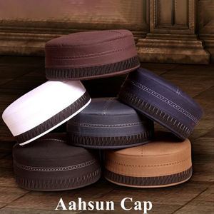 Turbante Moda Aahsun Cap Oración Islámica Namaz Topi Eid Ramadan Pray Árabe Bordado Kufi Sombreros - Product Image 6
