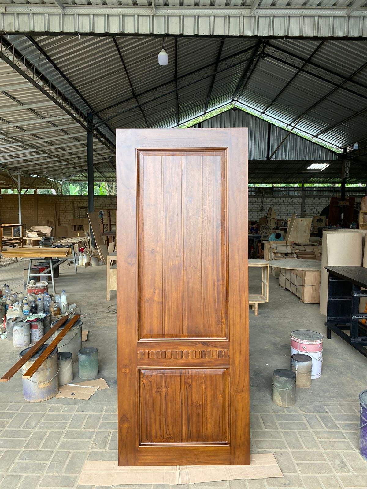 Solid Mahogany Wood Door 206x84x3.5 cm in custom color