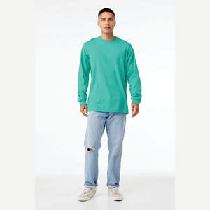 Camiseta de Jersey de manga larga unisex-Verde azulado, 100% algodón Airlume, 4,2 oz - Product Image 4