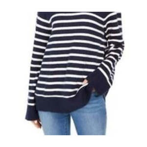 Maglione da Donna Charter Club Vintage Casual a Righe con Collo Alto, Traspirante, Lavorato a Maglia, Morbido, Blu, per Autunno Inverno, Taglia X-Large - Product Image 3
