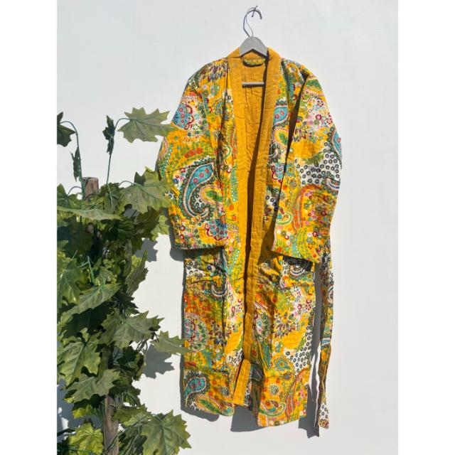 Handmade Cotton Kantha Quilt Jacket Indian Style Summer Beach Wear Long  Bath Robe Dressing Gown for Daily Life Bridesmaid Spring| Alibaba.com