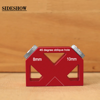 Guide de perçage oblique à 45 degrés pour chevilles, en alliage d'aluminium, pour le travail du bois et les cadres de meubles, 8/10 mm