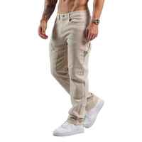Pantalon en jean pour homme, nouvelle conception respirante de qualité supérieure, tissu denim décontracté kaki, double genouillère, personnalisable