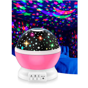 Lampe projecteur d'étoiles StarMaster, lampe de nuit portable à LED RGB pour la décoration de la maison, alimentée par batterie, commande par bouton poussoir - Product Image 3