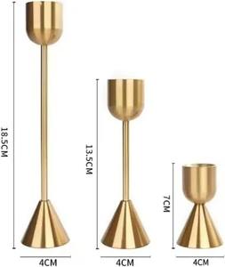 Juego de Portavelas de Latón con Acabado Dorado de Lujo, Hecho a Mano, Ecológico, con Apagavelas Duradero para Velas de Jarra, Decoración del Hogar - Product Image 4