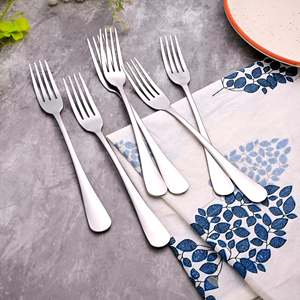 Snappy <b>Small</b> Luxury Metal Silver Forks Set of 6 for Tableware Usage - Product Image 5