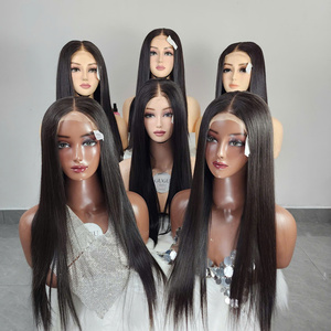 Perruques en cheveux humains vierges vietnamiens 100% naturels, couleur naturelle, dentelle transparente, lisses, sans colle, double trame, longue longueur, vente en gros - Product Image 2