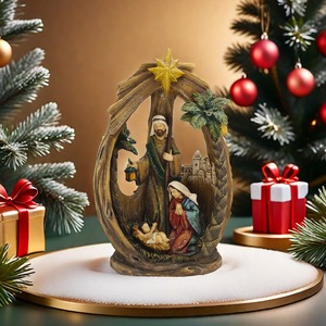 Pesebre Navideño Witt, Artesanía Religiosa de Resina, Escena de la Natividad, Agujero en el Árbol, Sagrada Familia, Decoraciones Cristianas <span class=keywords><strong>Católicas</strong></span> <span class=keywords><strong>para</strong></span> Iglesia - Product Image 1