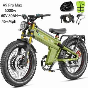 Bicicleta Eléctrica ANIIOKIIZ A9 Pro Max de 6000W (Pico) con Motor Dual y Velocidad Máxima de 45 MPH - Para Adultos, Batería de 60V 80Ah, 7 Velocidades, Bicicleta Eléctrica Todoterreno UL2849 - Product Image 2