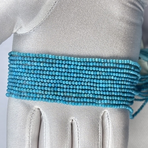 Cuentas redondas lisas de 2mm a 2,5mm de la Bella Durmiente turquesa natural - Product Image 2