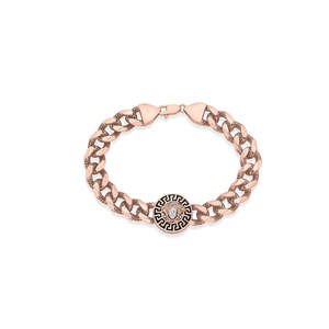 Bracelet jonc en acier inoxydable plaqué or avec perles et diamants numérotés - Product Image 2