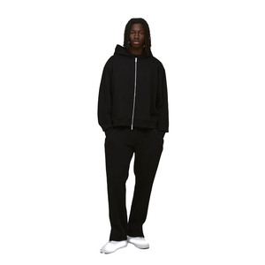 Custom 455GSM Heavyweight Fleece Zip Up Sudadera con capucha y Jogger Set Hombres Oversized Streetwear OEM Private Label Manufacturer - Product Image 1