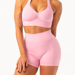 High Waist Elastic Waist Yoga Shorts Breathable <b>Tight</b> Pocket Outdoor Cycling Sports Shorts Scrunch Butt Lifting Yoga Shorts - Product Image 1