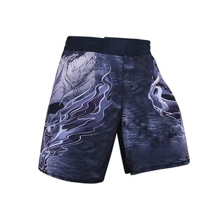 Pantalones Cortos Deportivos de Lucha MMA para Hombre, Pantalones Cortos Personalizables de Lona Impresa por Sublimación, Patrón Sólido Elástico, Cintura Media, Última Talla XS - Product Image 1