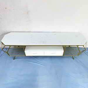 Soporte de TV contemporáneo con revestimiento de mármol y marco dorado KTV68083 - Product Image 4