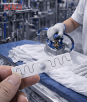 Étiquette RFID lavable UHF à puce Ucode8 pour le linge, étiquette de lavage à chaud pour la gestion du linge dans l'hôtellerie et l'industrie hôtelière