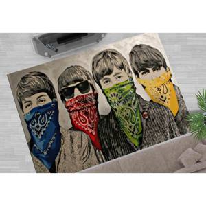 Tapis Banksy Beatles : Tapis imprimé personnalisé antidérapant, avec poils doux - Product Image 5