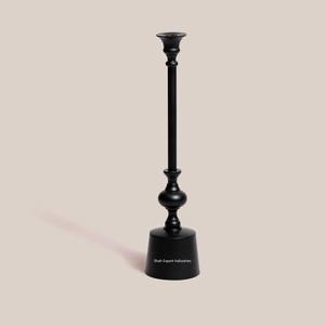 Nouveau Porte-bougie décoratif en métal noir pour bougies coniques, idéal pour la maison, les décorations de table de Noël et l'éclairage. - Product Image 2