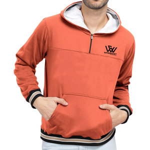 เสื้อฮู้ดมีซิปสั้นสำหรับผู้ชายเสื้อฮู้ดซิปสั้นสีพื้นแบบกำหนดเอง - Product Image 1